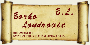 Borko Londrović vizit kartica